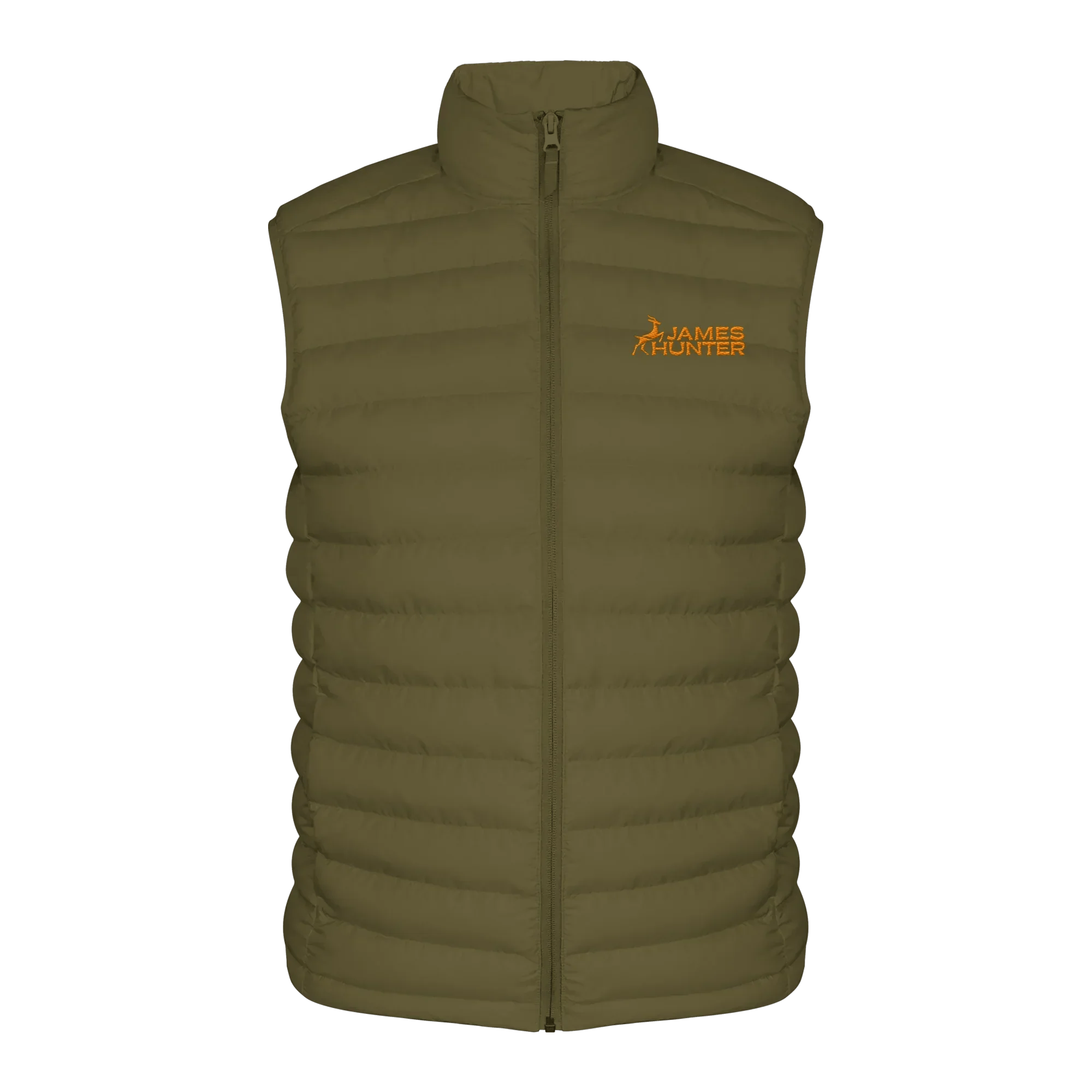 James Hunter - Nature and Beyond Jacken/ Zipper British Khaki / S Organic Vest - JH Logo - Orange/Green