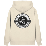 James Hunter - Nature and Beyond Jacken/ Zipper Natural Raw / XS What's your Story ? Black/Grey on White - Organic Zipper