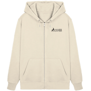 James Hunter - Nature and Beyond Jacken/ Zipper What's your Story ? Black/Grey on White - Organic Zipper