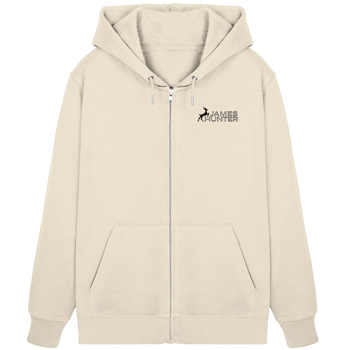 James Hunter - Nature and Beyond Jacken/ Zipper What's your Story ? Black/Grey on White - Organic Zipper