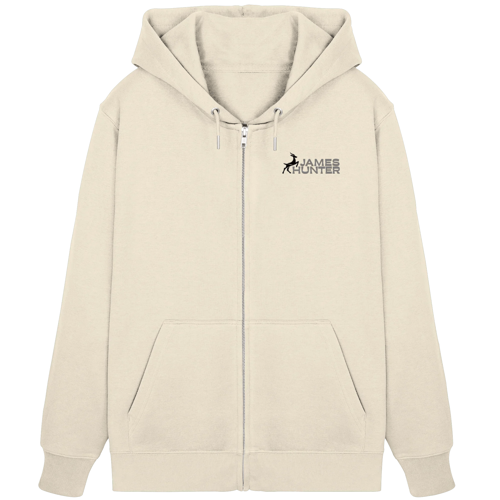 James Hunter - Nature and Beyond Jacken/ Zipper What's your Story ? Black/Grey on White - Organic Zipper