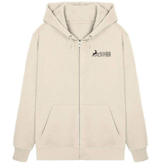 James Hunter - Nature and Beyond Jacken/ Zipper What's your Story ? Black/Grey on White - Organic Zipper