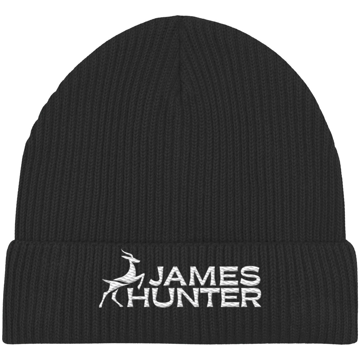 James Hunter - Nature and Beyond Kappen & Mützen Black / One Size Organic Beanie - JH Logo - Black