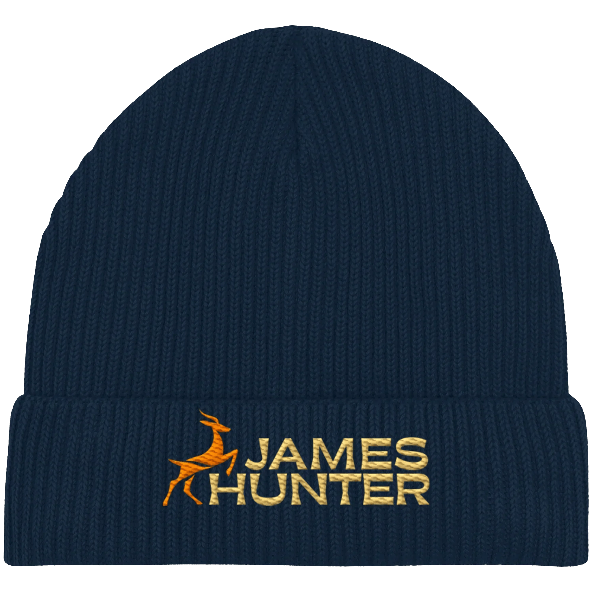 James Hunter - Nature and Beyond Kappen & Mützen French Navy / One Size Organic Beanie - JH Logo - French Navy