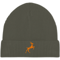 James Hunter - Nature and Beyond Kappen & Mützen Khaki / One Size Organic Beanie - Deer Logo - Khaki