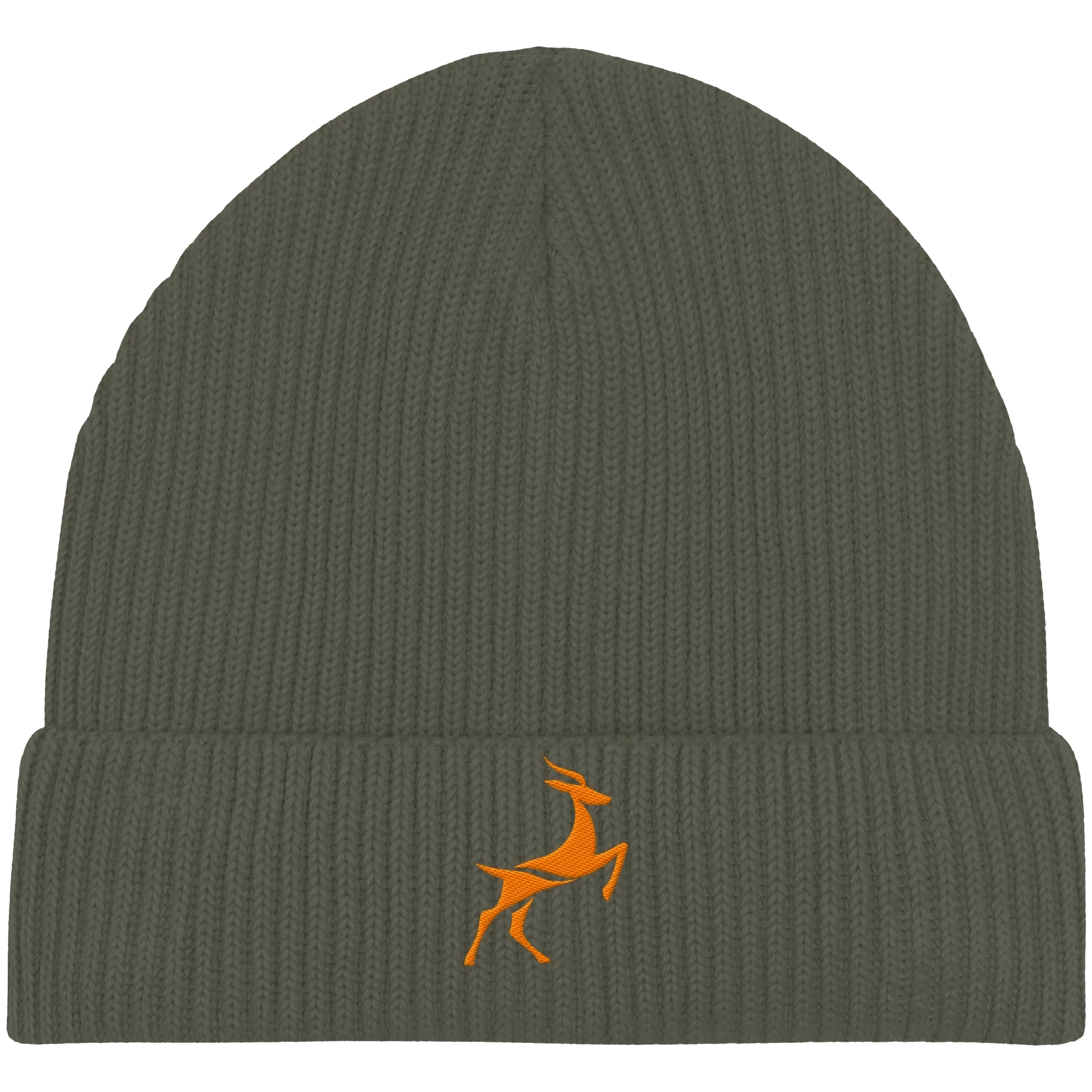 James Hunter - Nature and Beyond Kappen & Mützen Khaki / One Size Organic Beanie - Deer Logo - Khaki