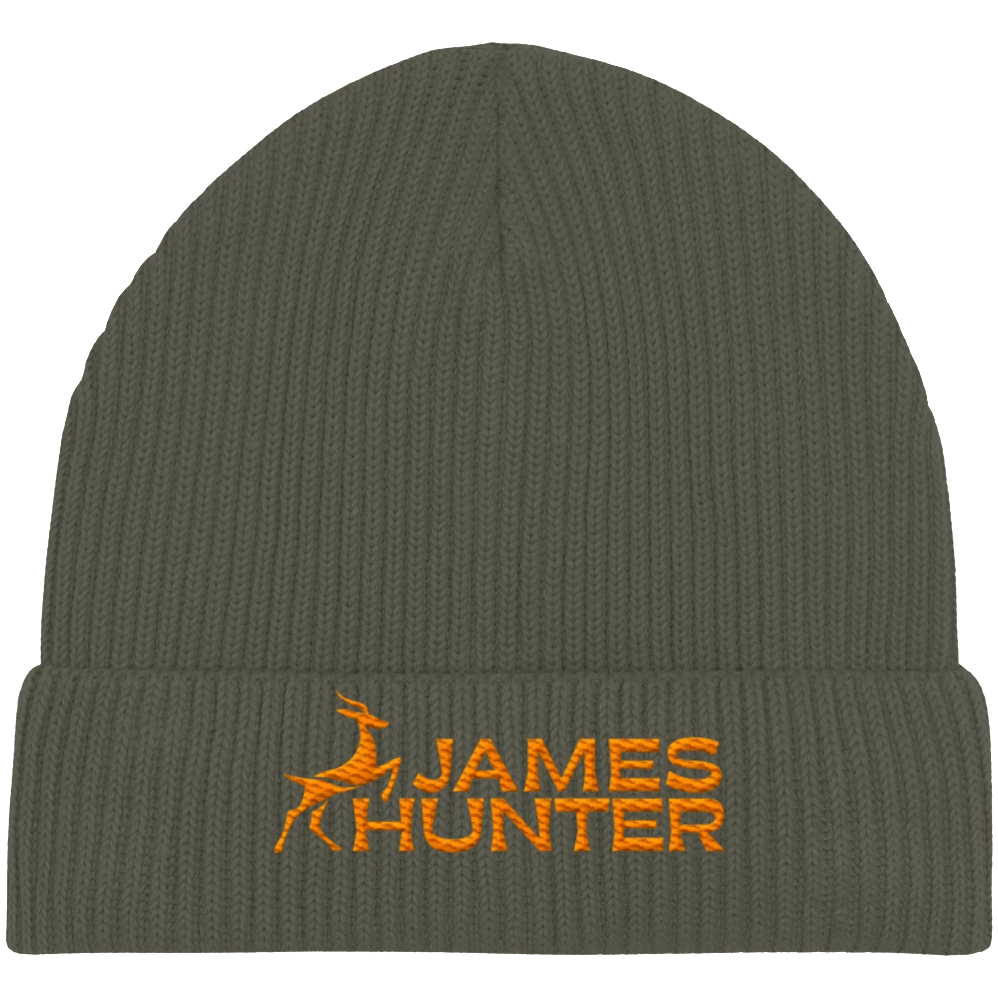 James Hunter - Nature and Beyond Kappen & Mützen Khaki / One Size Organic Beanie - JH Logo - Khaki