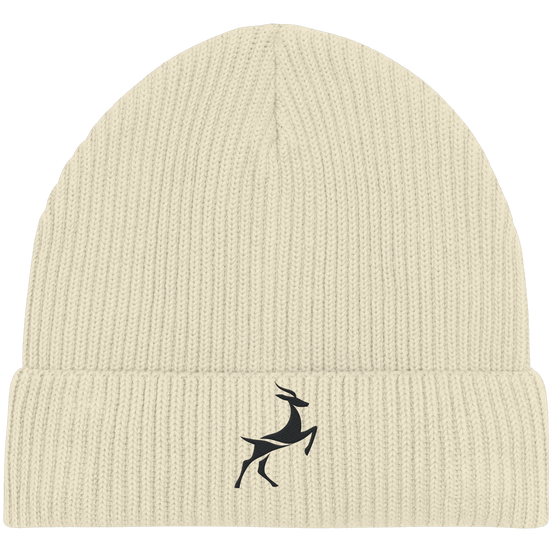 James Hunter - Nature and Beyond Kappen & Mützen Natural / One Size Organic Beanie - Deer Logo - Natural