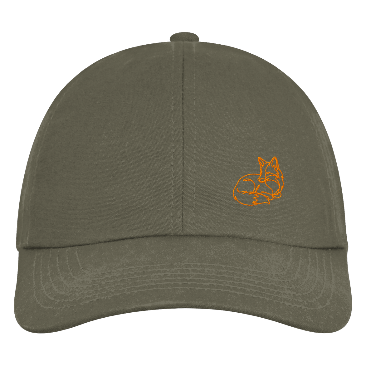 James Hunter - Nature and Beyond Kappen & Mützen Olive Green / One Size Resting Fox (embroidery) - Organic 6-Panel Cap