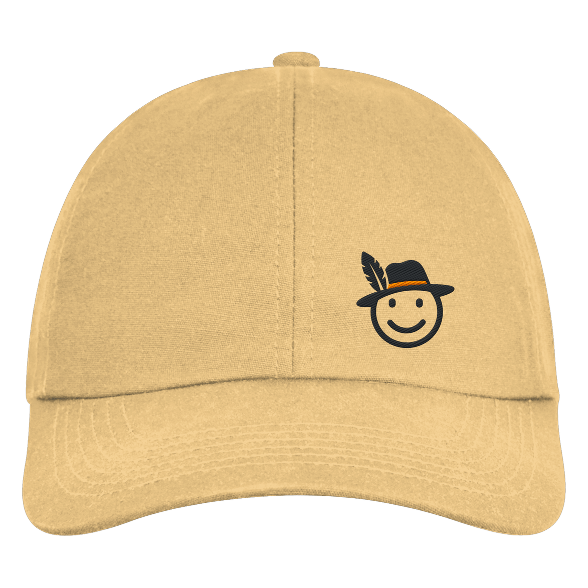 James Hunter - Nature and Beyond Kappen & Mützen Sand / One Size Happy Hunter (embroidery) - Organic 6-Panel Cap