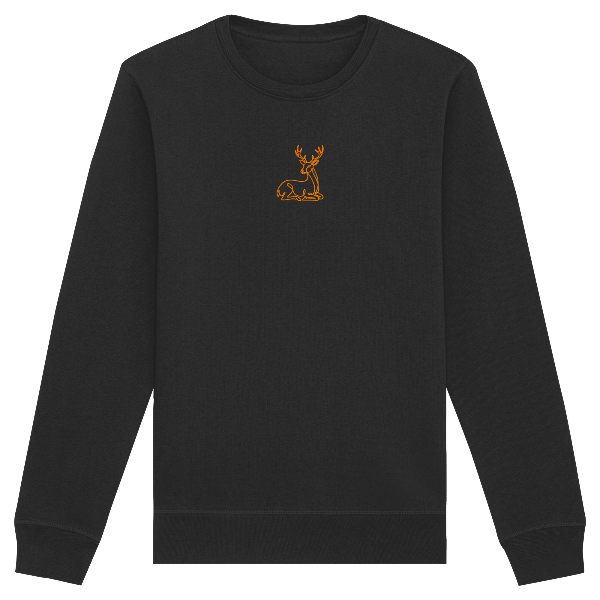 James Hunter - Nature and Beyond Sweatshirts Black / XS Resting Deer (embroidery) - Organic Basic Unisex Sweatshirt