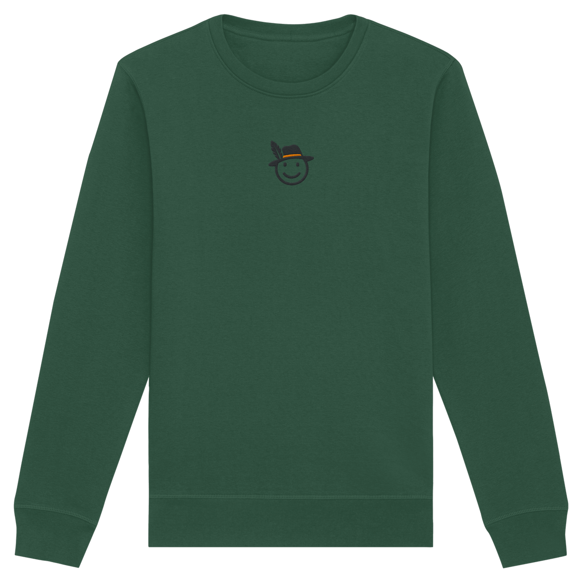 James Hunter - Nature and Beyond Sweatshirts Bottle Green / XS Happy Hunter (embroidery) - Organic Basic Unisex Sweatshirt