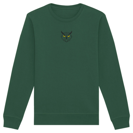 James Hunter - Nature and Beyond Sweatshirts Bottle Green / XS Owl Is Watching You (embroidery) - Organic Basic Unisex Sweatshirt