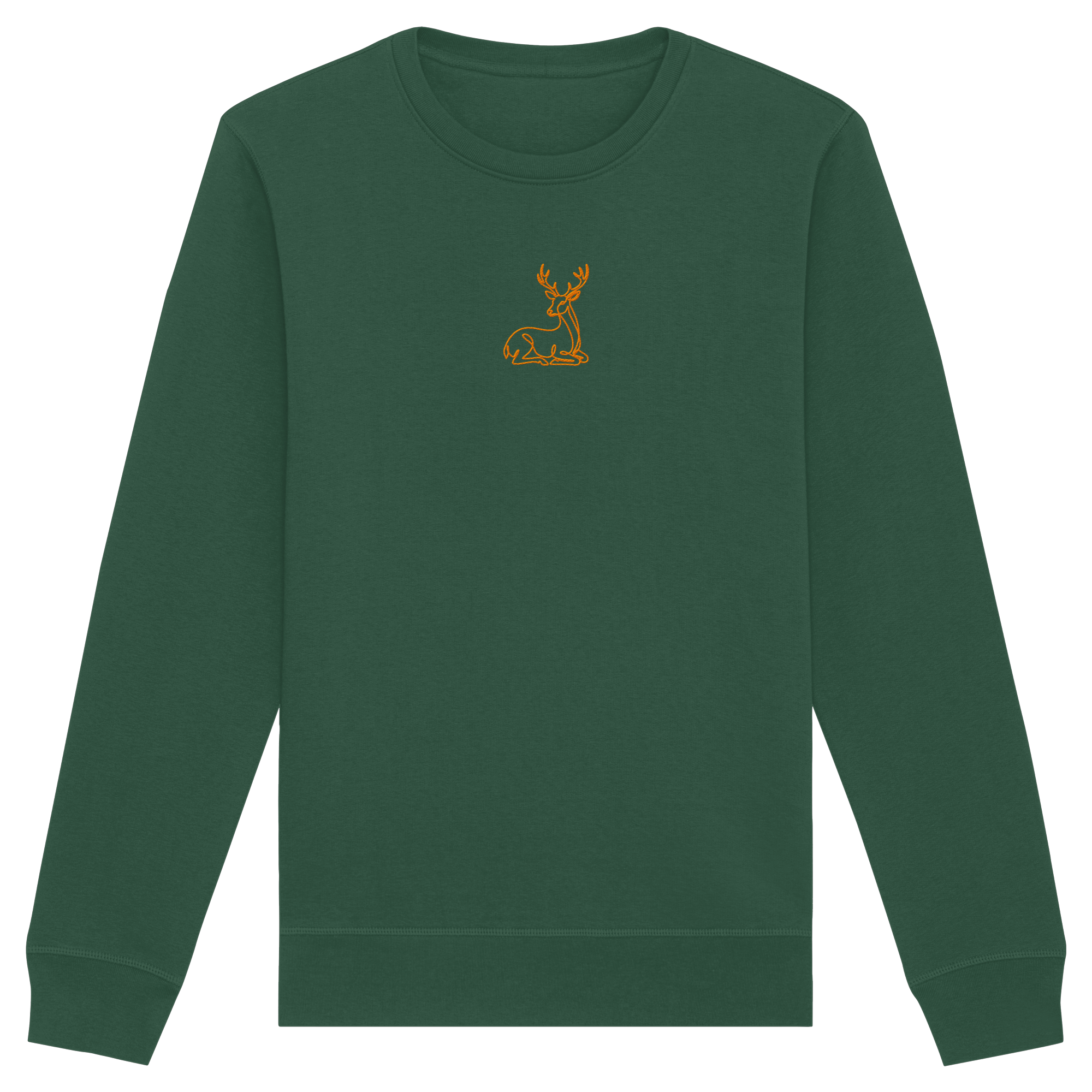 James Hunter - Nature and Beyond Sweatshirts Bottle Green / XS Resting Deer (embroidery) - Organic Basic Unisex Sweatshirt