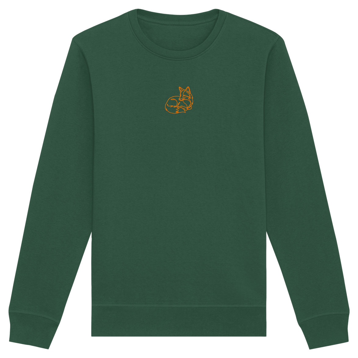 James Hunter - Nature and Beyond Sweatshirts Bottle Green / XS Resting Fox (embroidery) - Organic Basic Unisex Sweatshirt