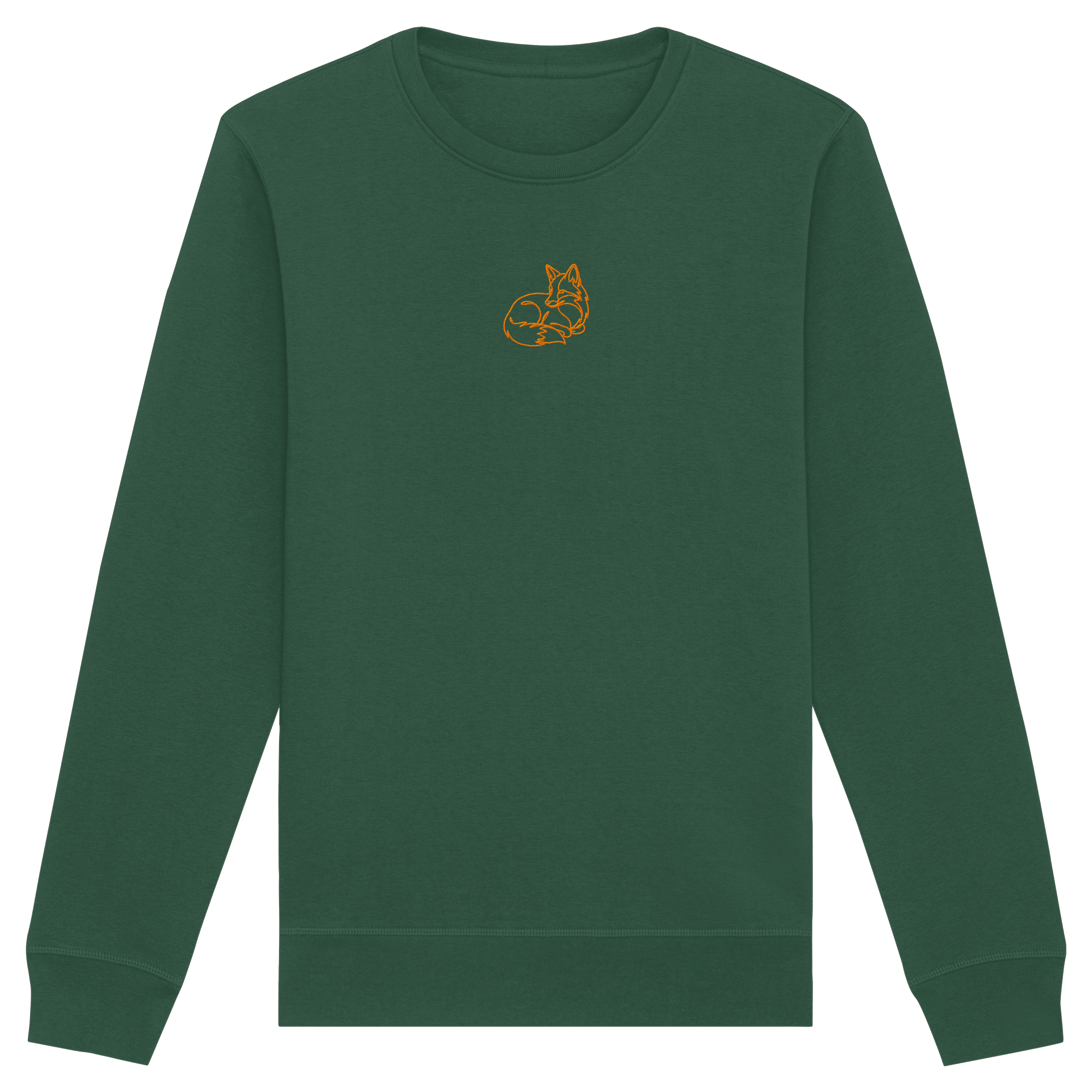 James Hunter - Nature and Beyond Sweatshirts Bottle Green / XS Resting Fox (embroidery) - Organic Basic Unisex Sweatshirt