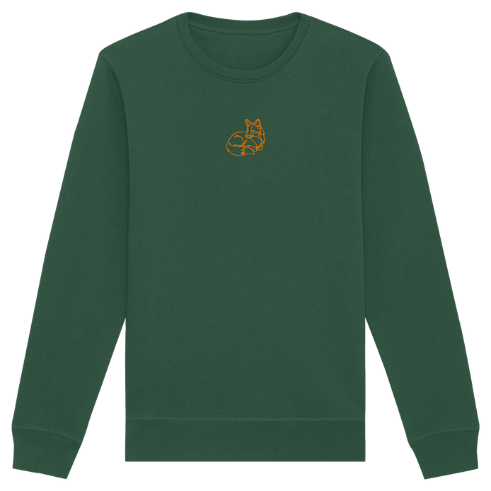 James Hunter - Nature and Beyond Sweatshirts Bottle Green / XS Resting Fox (embroidery) - Organic Basic Unisex Sweatshirt