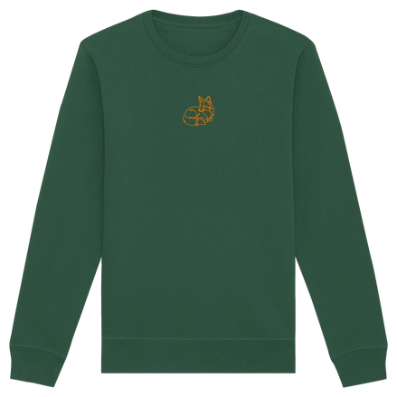 James Hunter - Nature and Beyond Sweatshirts Bottle Green / XS Resting Fox (embroidery) - Organic Basic Unisex Sweatshirt