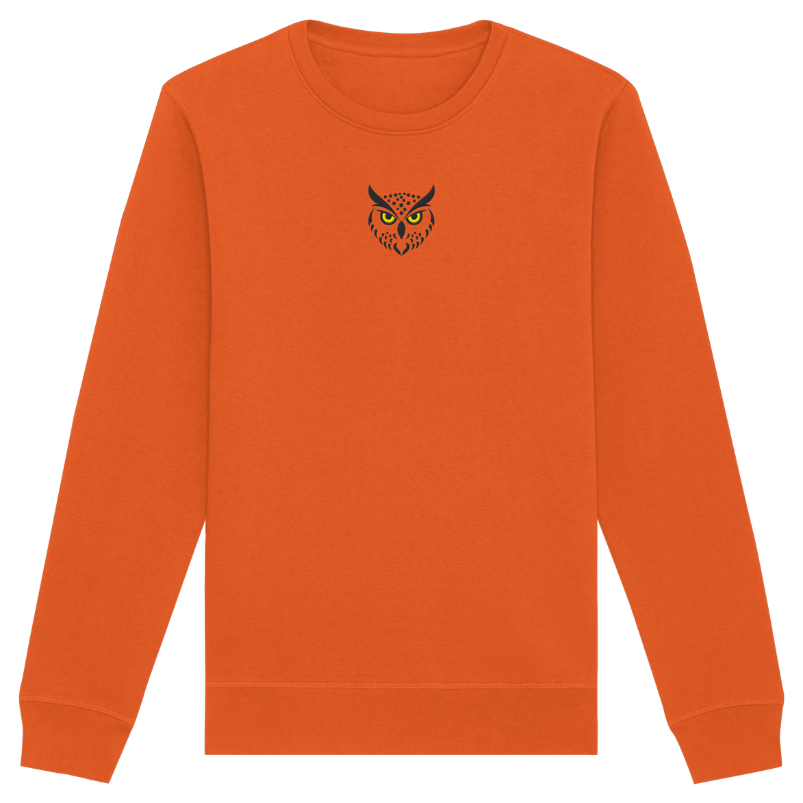 James Hunter - Nature and Beyond Sweatshirts Bright Orange / XS Owl Is Watching You (embroidery) - Organic Basic Unisex Sweatshirt