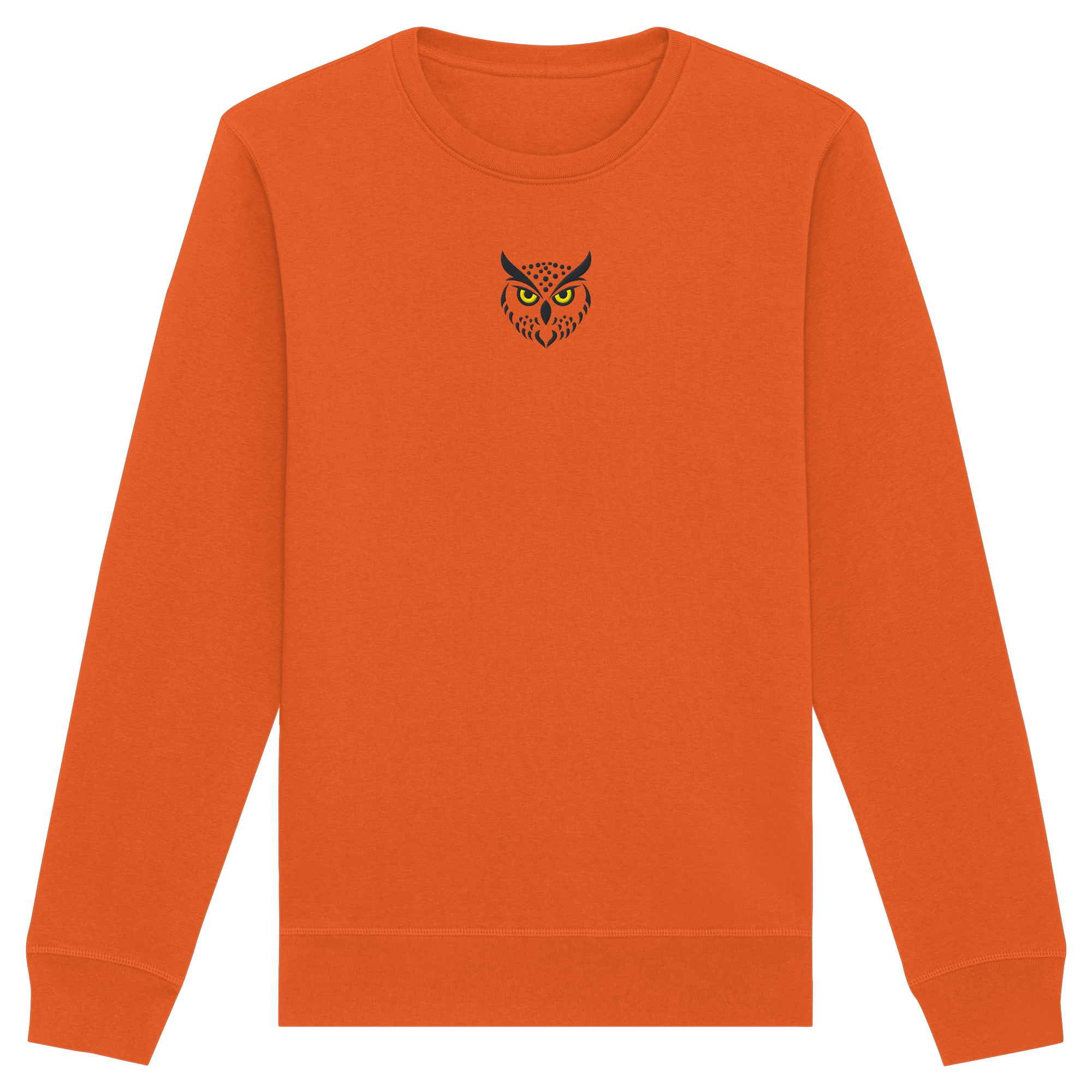 James Hunter - Nature and Beyond Sweatshirts Bright Orange / XS Owl Is Watching You (embroidery) - Organic Basic Unisex Sweatshirt