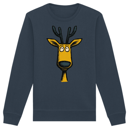 James Hunter - Nature and Beyond Sweatshirts India Ink Grey / XS Deer Caricature - Organic Basic Unisex Sweatshirt