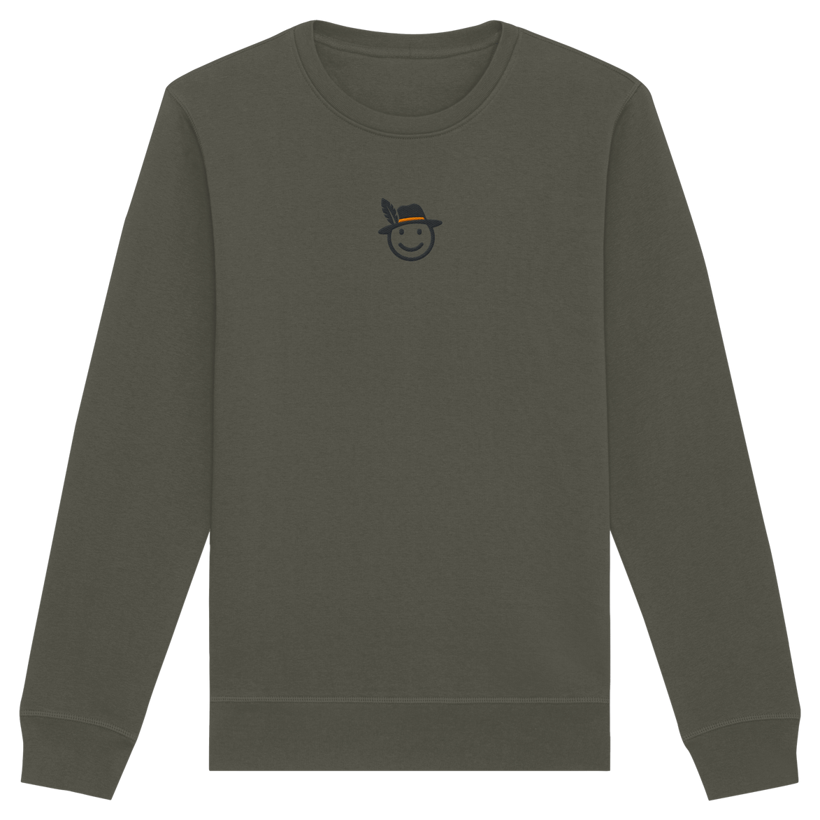 James Hunter - Nature and Beyond Sweatshirts Khaki / XS Happy Hunter (embroidery) - Organic Basic Unisex Sweatshirt