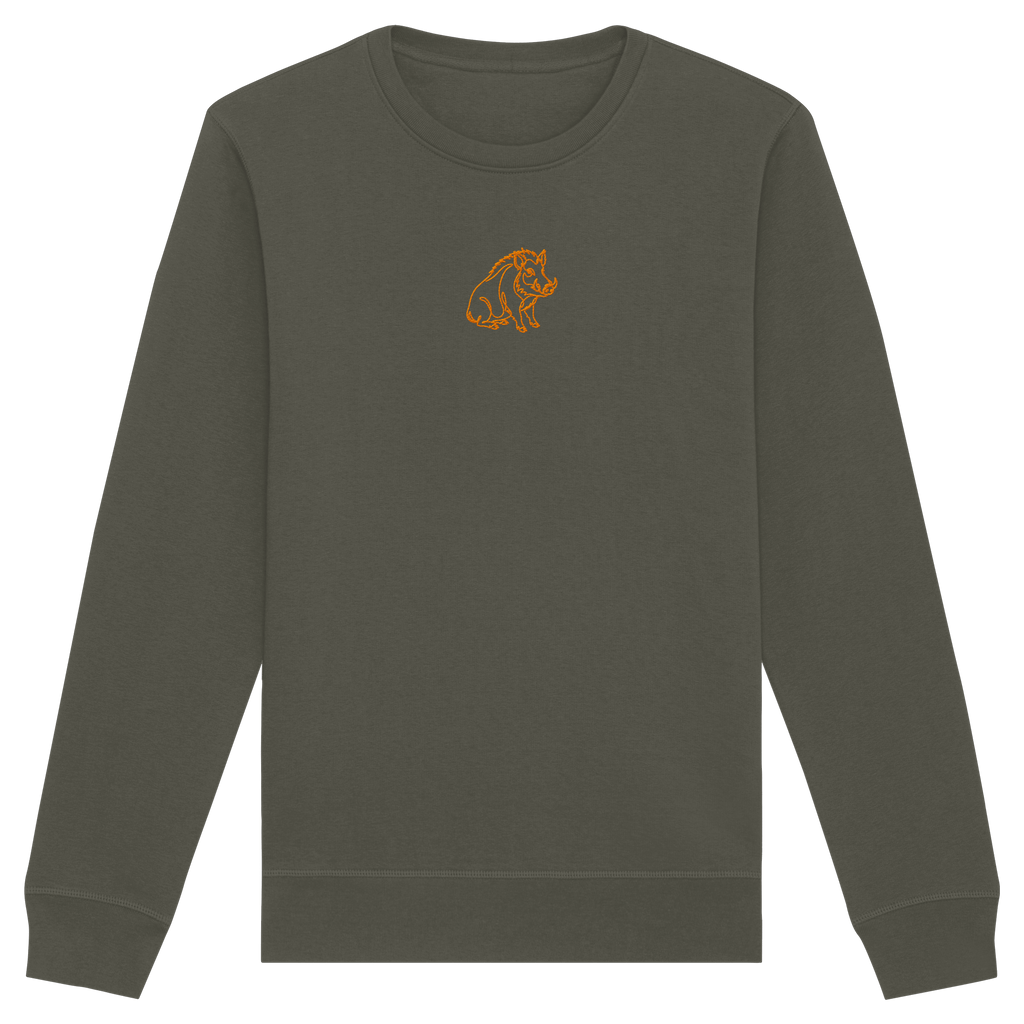 James Hunter - Nature and Beyond Sweatshirts Khaki / XS Resting Boar (embroidery) - Organic Basic Unisex Sweatshirt