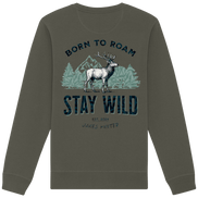 James Hunter - Nature and Beyond Sweatshirts Khaki / XS Stay Wild — Born to Roam - Organic Basic Unisex Sweatshirt