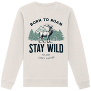 James Hunter - Nature and Beyond Sweatshirts Vintage White / XS Stay Wild — Born to Roam - Organic Basic Unisex Sweatshirt