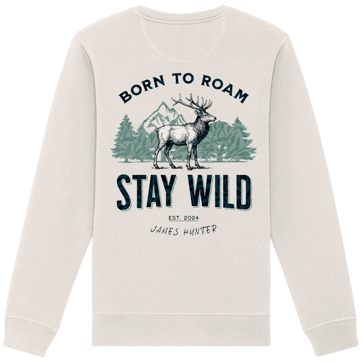 James Hunter - Nature and Beyond Sweatshirts Vintage White / XS Stay Wild — Born to Roam - Organic Basic Unisex Sweatshirt