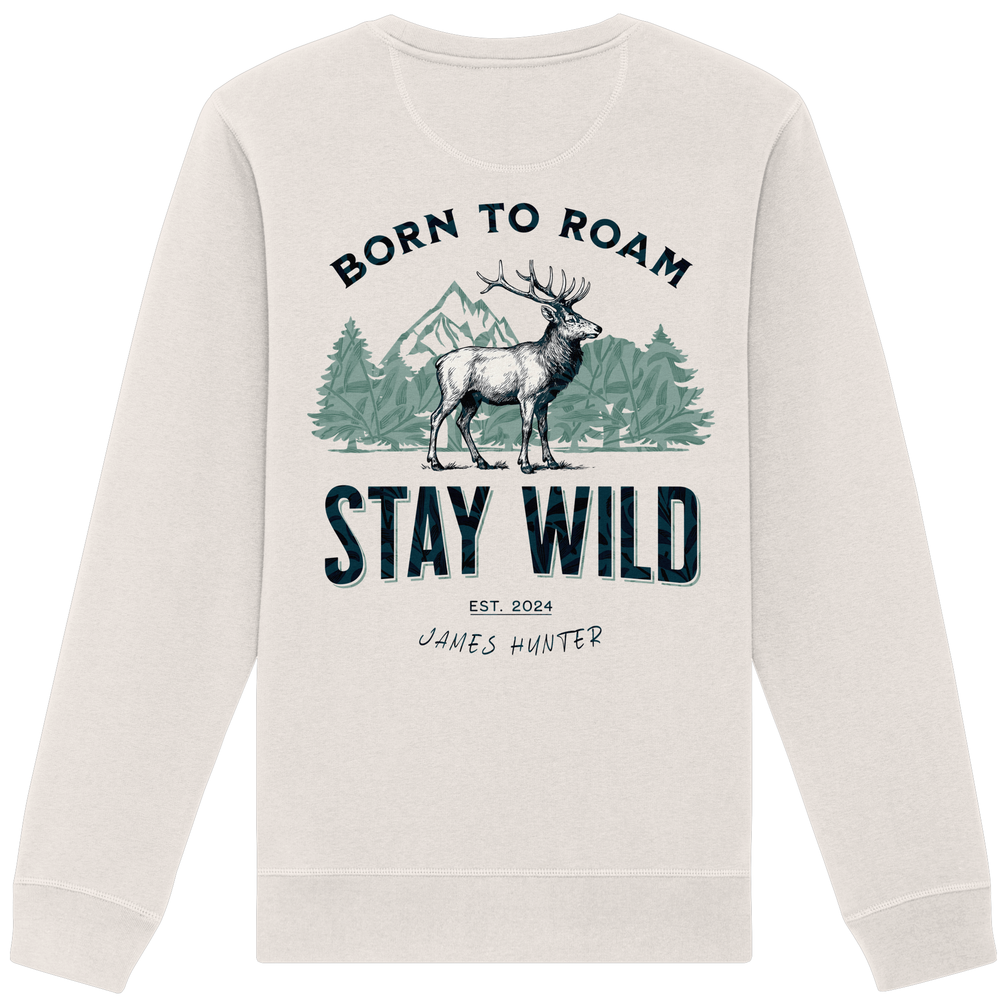 James Hunter - Nature and Beyond Sweatshirts Vintage White / XS Stay Wild — Born to Roam - Organic Basic Unisex Sweatshirt