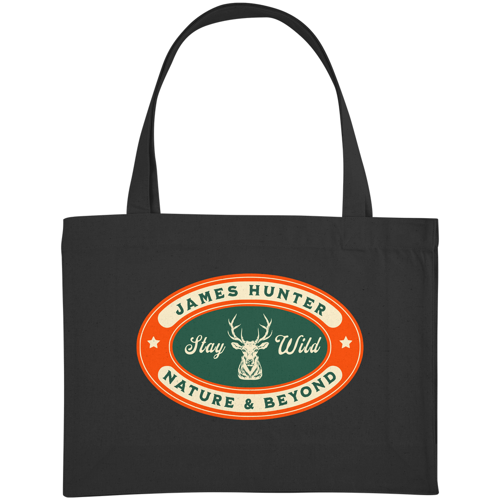 James Hunter - Nature and Beyond Taschen Black / ca. 49x37 Stay Wild - Organic Shopping-Bag