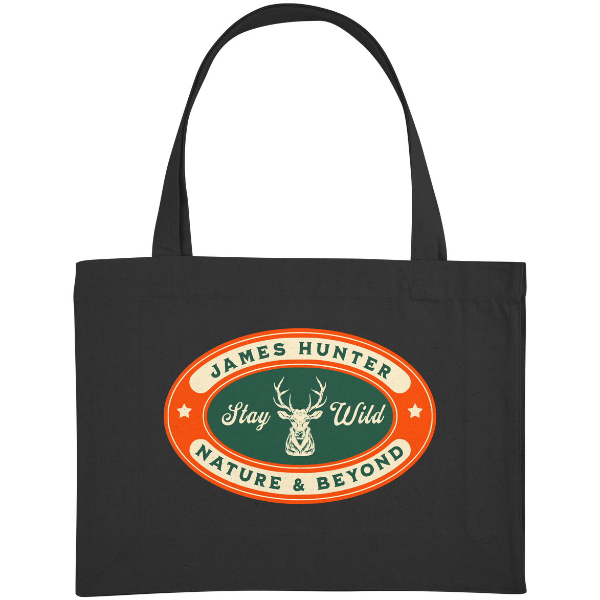 James Hunter - Nature and Beyond Taschen Black / ca. 49x37 Stay Wild - Organic Shopping-Bag