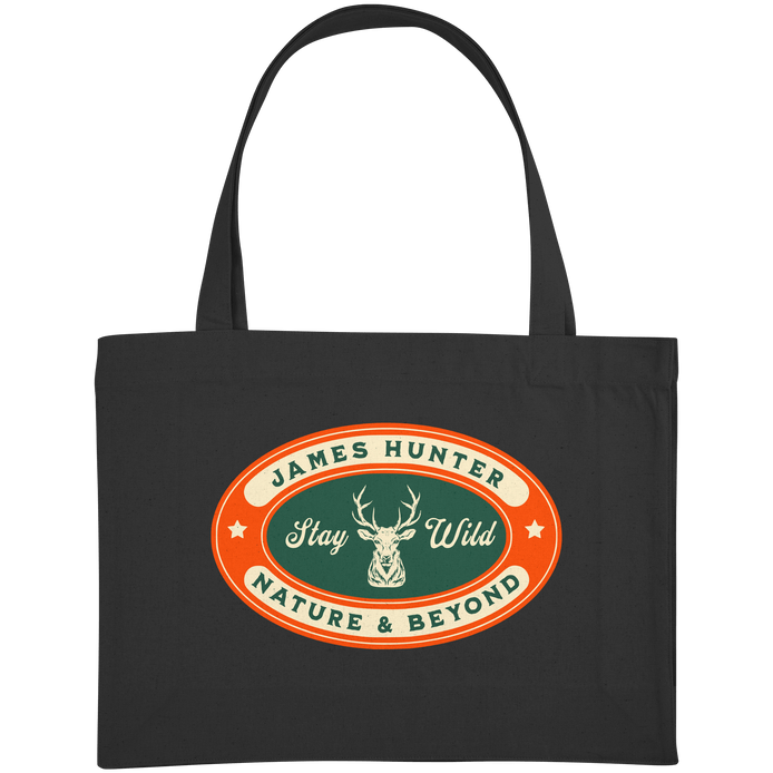 James Hunter - Nature and Beyond Taschen Black / ca. 49x37 Stay Wild - Organic Shopping-Bag