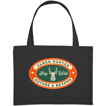 James Hunter - Nature and Beyond Taschen Black / ca. 49x37 Stay Wild - Organic Shopping-Bag