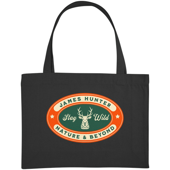 James Hunter - Nature and Beyond Taschen Black / ca. 49x37 Stay Wild - Organic Shopping-Bag