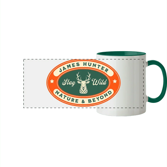 James Hunter - Nature and Beyond Trinkgefäße Dunkelgrün / 330ml Stay Wild - Panorama Tasse zweifarbig