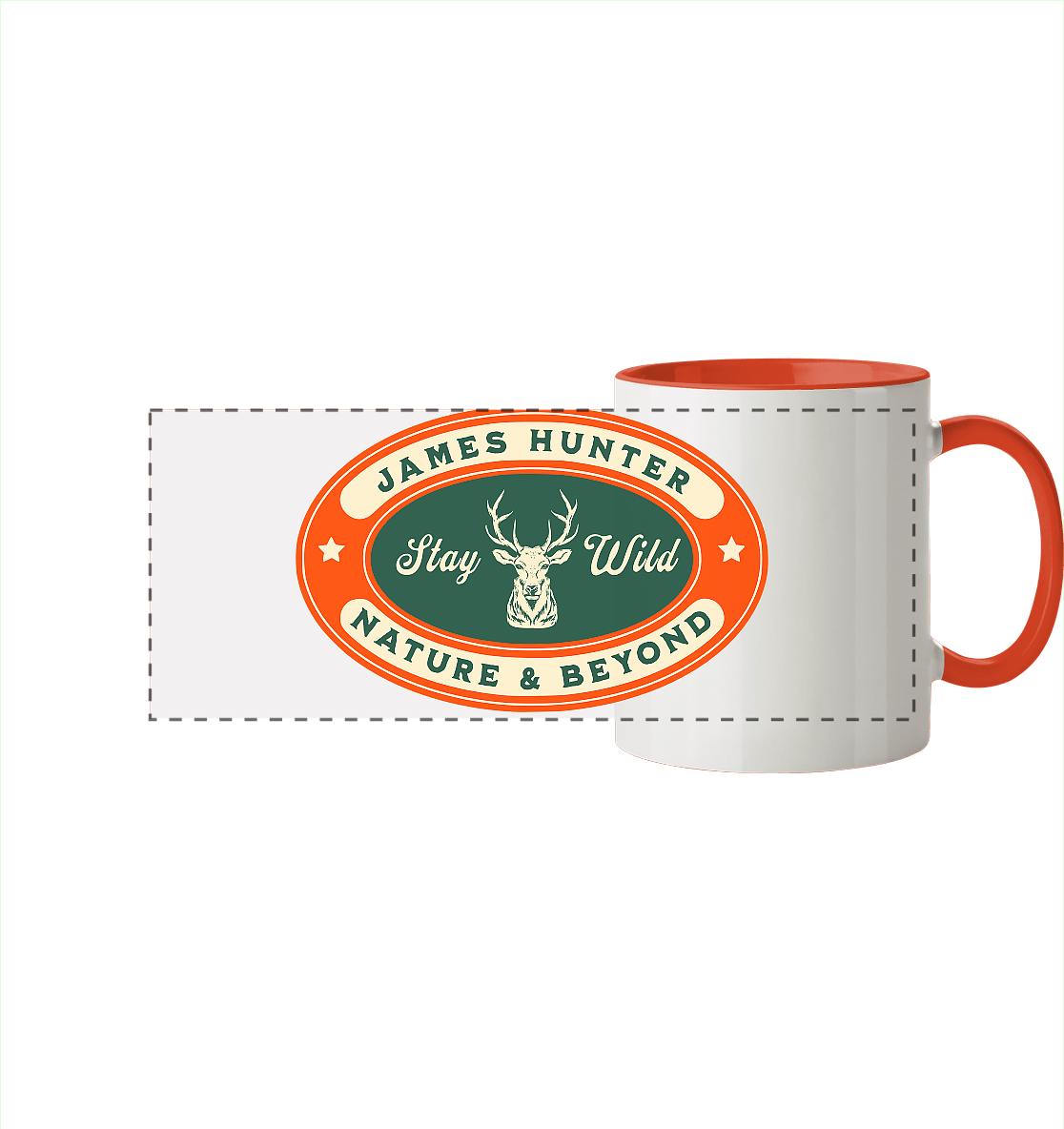 James Hunter - Nature and Beyond Trinkgefäße Orange / 330ml Stay Wild - Panorama Tasse zweifarbig