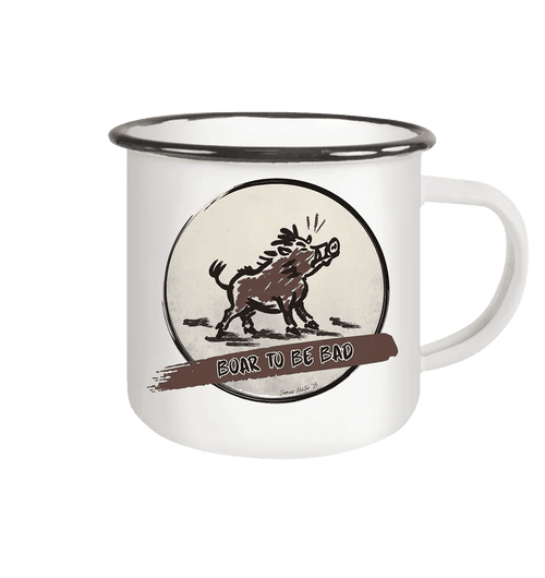 James Hunter - Nature and Beyond Trinkgefäße White / 300ml Boar to be Bad - Emaille Tasse (Black)