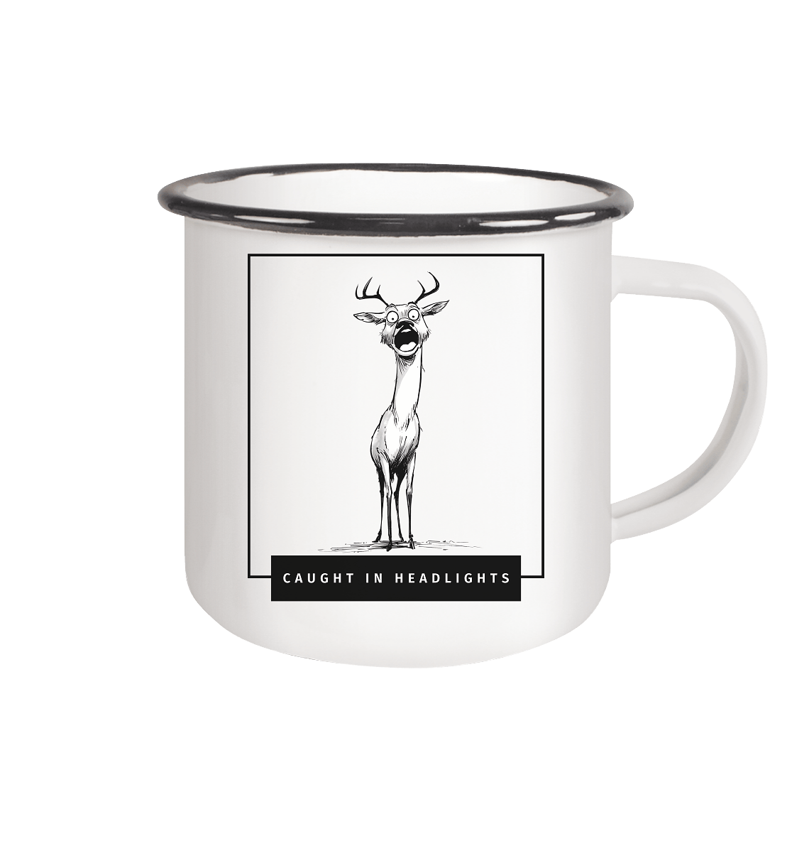 James Hunter - Nature and Beyond Trinkgefäße White / 300ml Caught in Headlights - Emaille Tasse (Black)