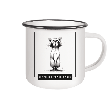 James Hunter - Nature and Beyond Trinkgefäße White / 300ml Certified Trash Panda - Emaille Tasse (Black)