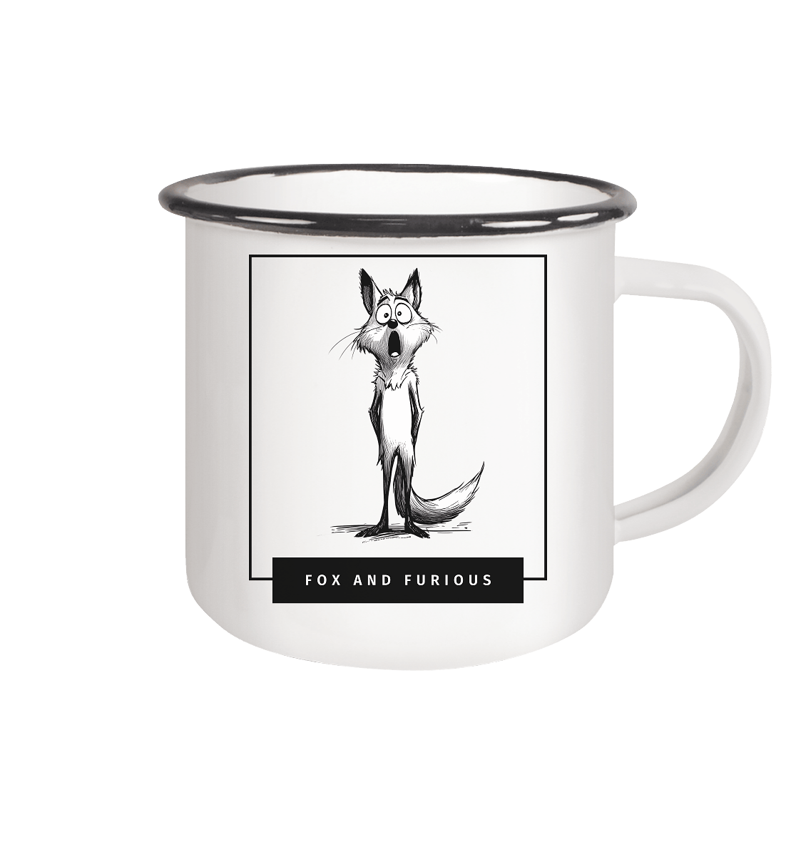 James Hunter - Nature and Beyond Trinkgefäße White / 300ml Fox and Furious - Emaille Mug (Black)