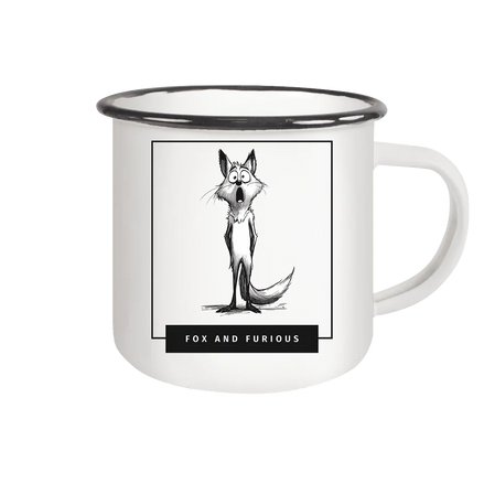 James Hunter - Nature and Beyond Trinkgefäße White / 300ml Fox and Furious - Emaille Mug (Black)