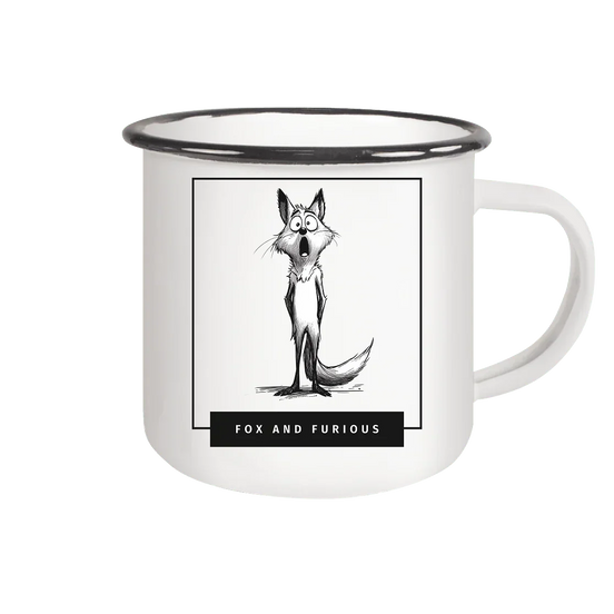 James Hunter - Nature and Beyond Trinkgefäße White / 300ml Fox and Furious - Emaille Mug (Black)