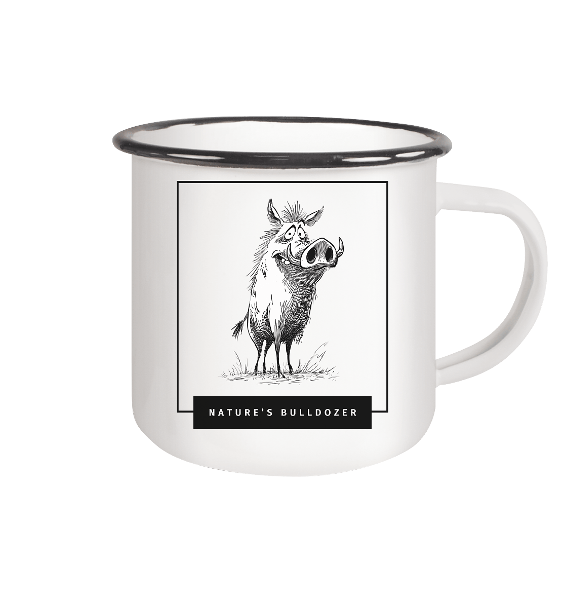 James Hunter - Nature and Beyond Trinkgefäße White / 300ml Nature's Bulldozer - Emaille Mug (Black)