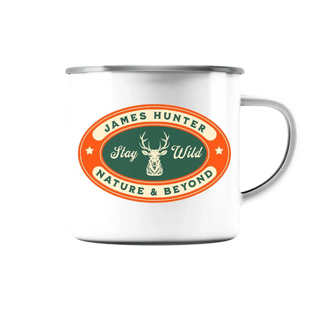 James Hunter - Nature and Beyond Trinkgefäße White glossy / 300ml Stay Wild - Emaille Tasse (Silber)