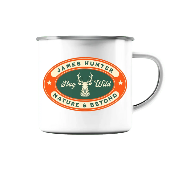 James Hunter - Nature and Beyond Trinkgefäße White glossy / 300ml Stay Wild - Emaille Tasse (Silber)