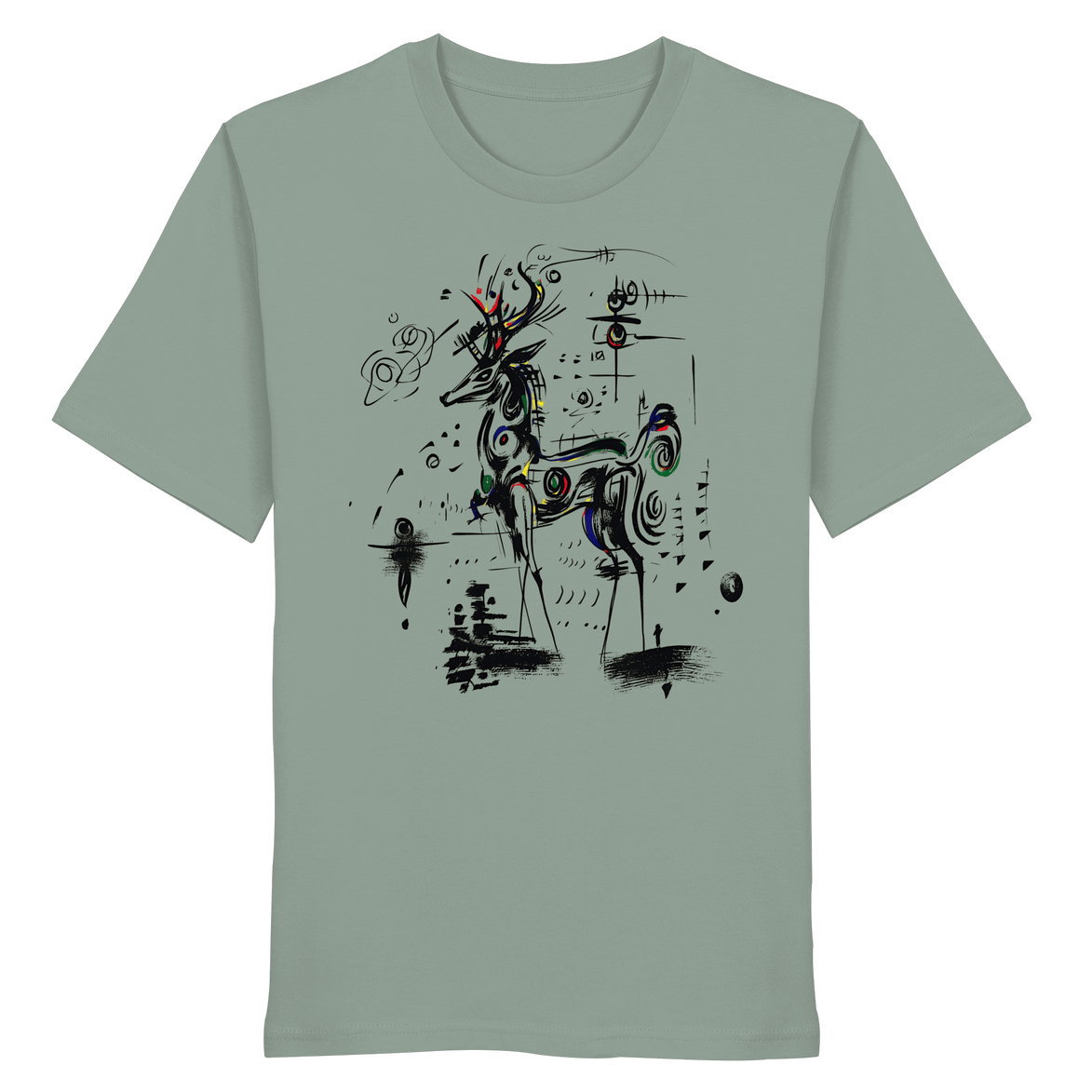 James Hunter - Nature and Beyond Unisex-Shirts Aloe / XS Shadow Stag — Art Collection Organic T-Shirt No. 6 - Organic Shirt