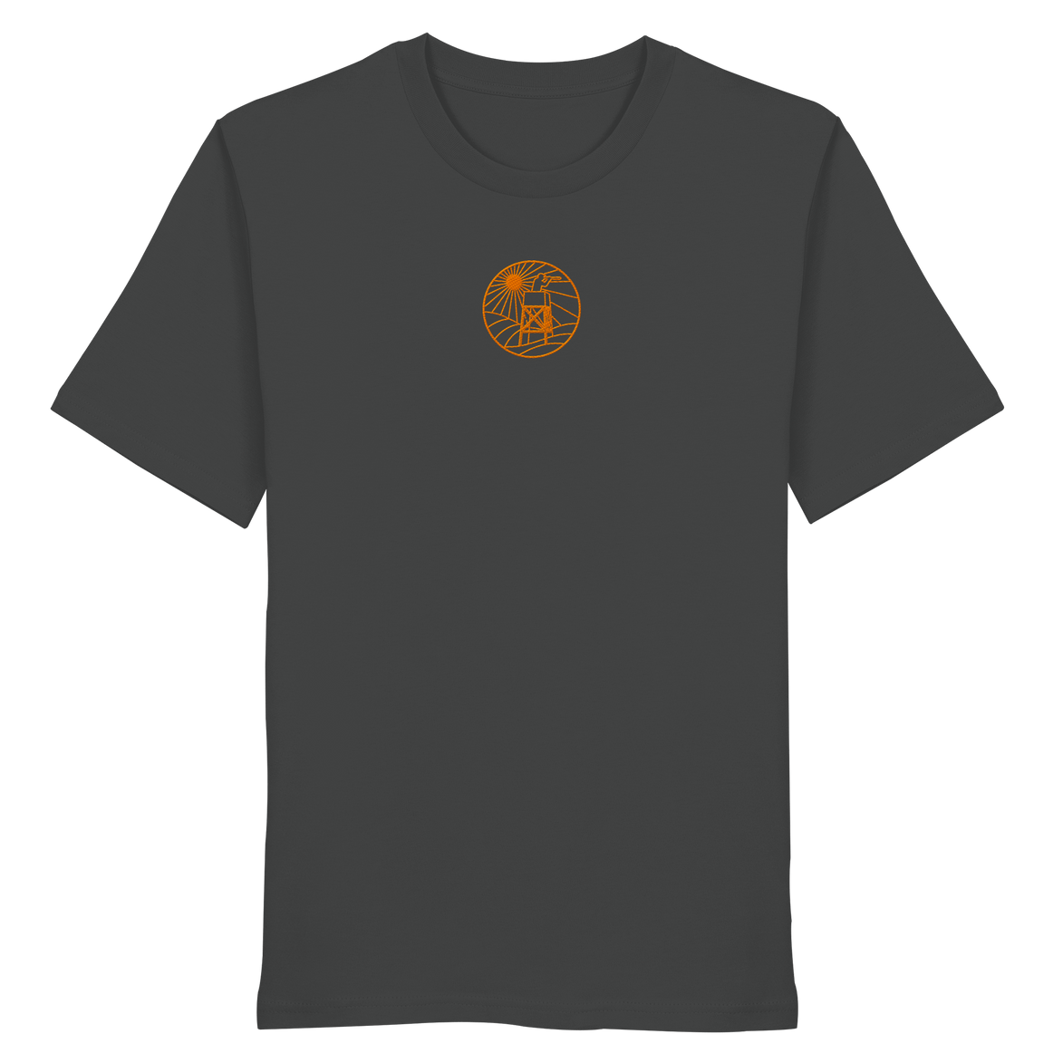 James Hunter - Nature and Beyond Unisex-Shirts Anthracite / XS Man on Platform (embroidery)  - Organic Shirt