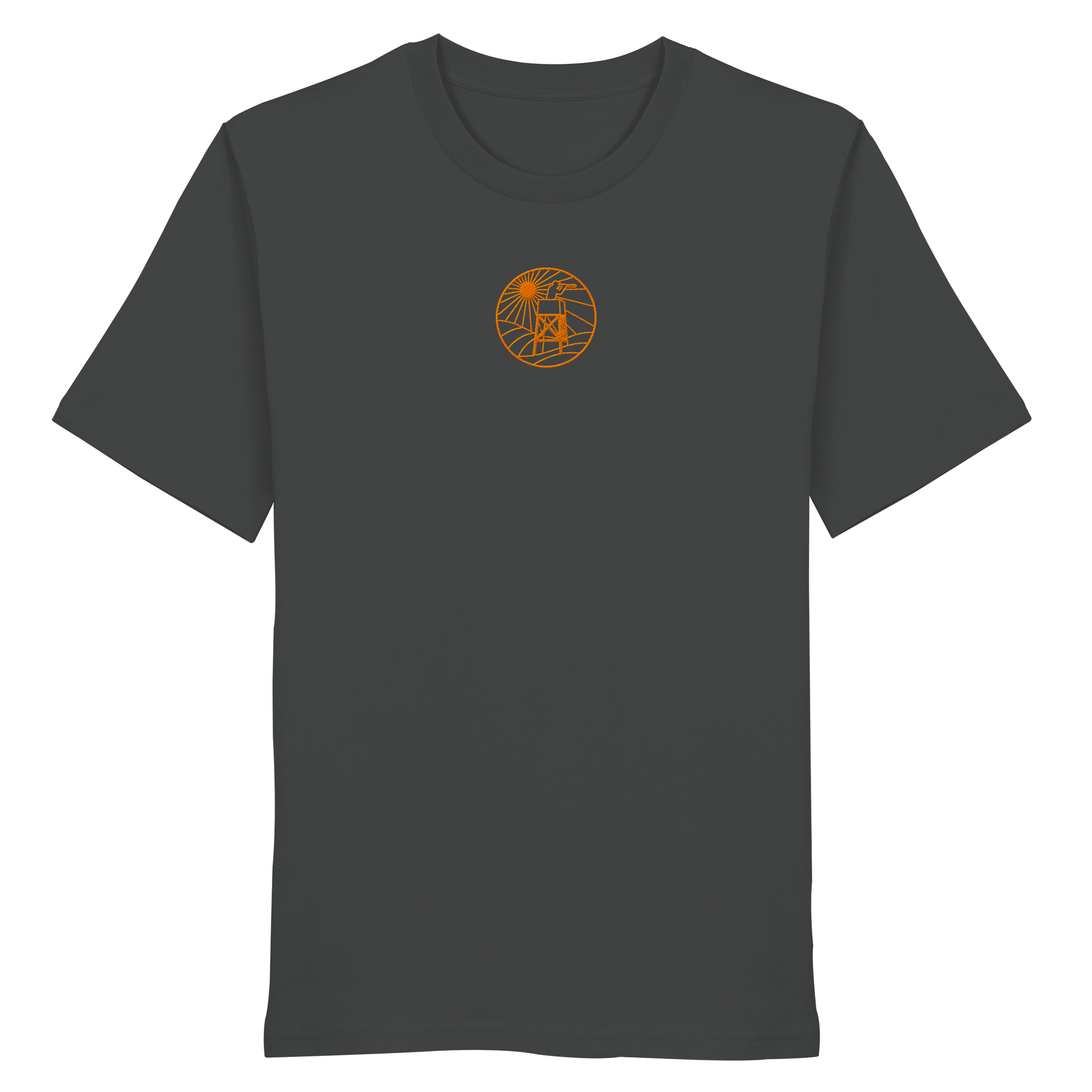 James Hunter - Nature and Beyond Unisex-Shirts Anthracite / XS Man on Platform (embroidery)  - Organic Shirt